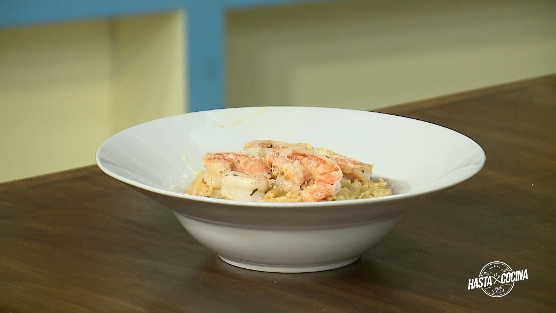 Fideos con camarones