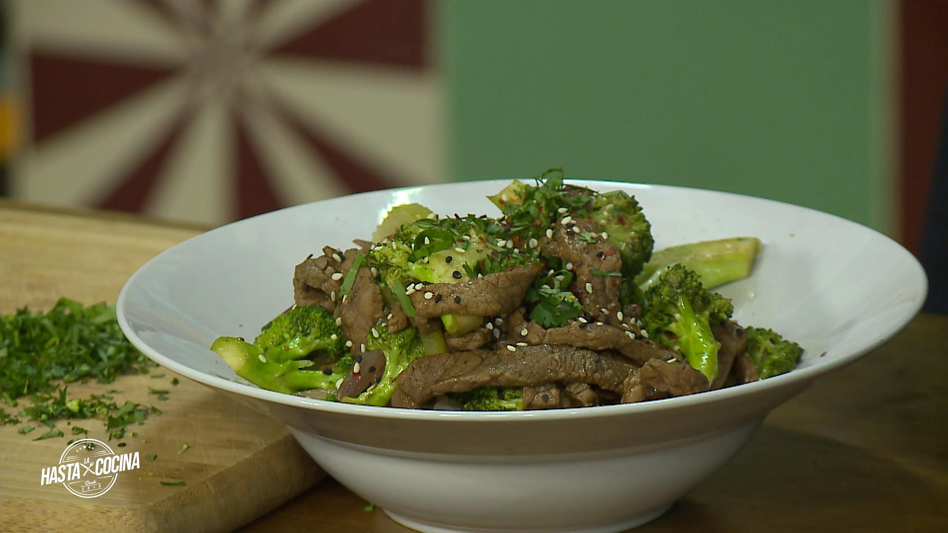 Salteado de brócoli con carne